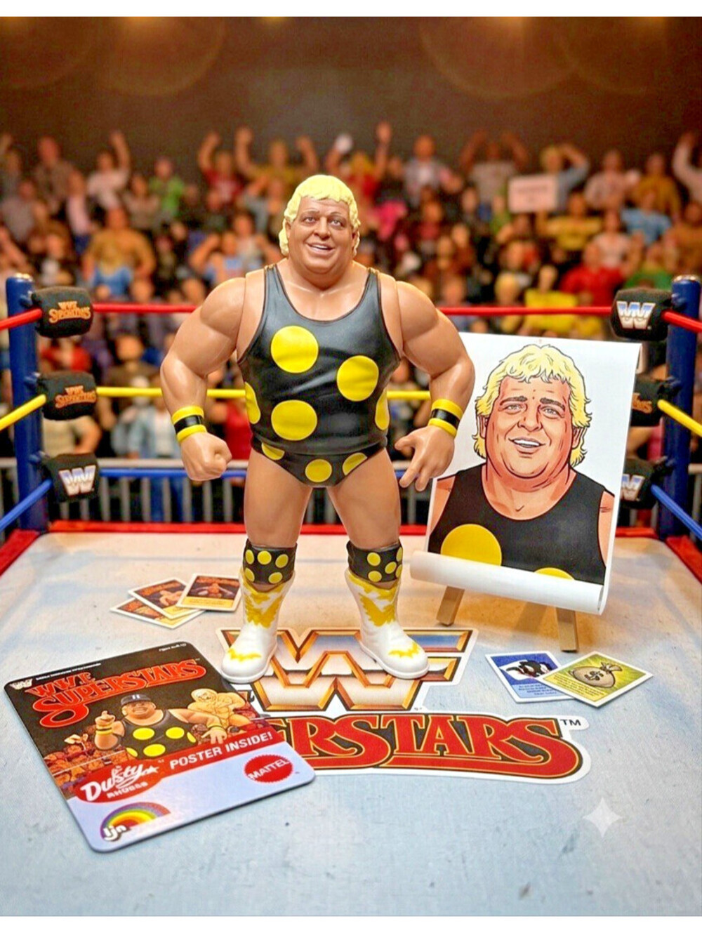 WWE Superstars Dusty Rhodes Mattel Action Figure American Dream Poster 2025 NIP